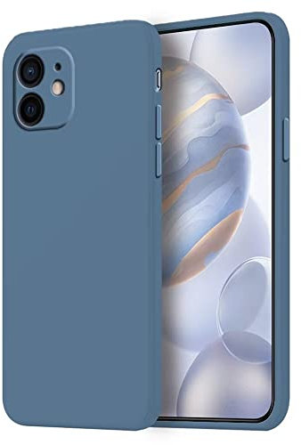 HONLEN Coque pour iPhone 12 Mini Protection Étui, (5.4 inches) Liquide TPU Silicone Case Anti Rayures Ultra Mince Souple Cover en Silicone Gris Lavande