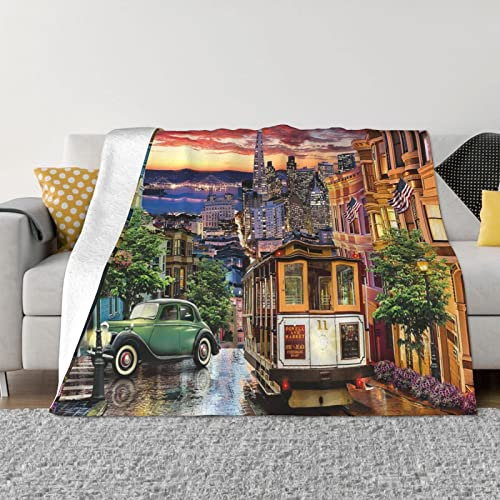 San Francisco Fleece-Überwurfdecke für Couch – dicke, flauschige warme Decken und Überwürfe für Sofa, Schlafzimmerdecke
