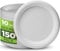 Ask Packaging 100% Compostable (10 Inch / 150-Pack) Heavy-Duty Eco-Friendly Disposable Bagasse Plates, Made of Natural Sugarcane Fibers – 10 Biodegradable Paper Plates