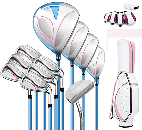 Golfschläger-Set, komplette Golfschläger für Damen, Golf-Lernset, Carbon-Legierung, 11 Schläger + 1 Balltasche, rechte Hand