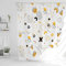 JJ PRIME - Duschvorhang 180x180 | Duschvorhang Anti Schimmel | Duschvorhang Badewanne | Shower Curtain | Bad Vorhang | Duschvorhang Gelb - Duschvorhang Für Badewanne (Gelb Geometrisch)