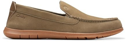 Clarks Flexway Step, Mocasín plano Hombre, Verde (Olive Suede), 42 EU