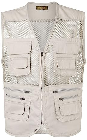 Herren Arbeitsweste Ärmellose Multi-Pocket Arbeitsweste Herrenweste Baumwolle Militärweste Camping Jagdweste Schnelltrocknend Multifunktionsweste Wander Camping Safari Trekking mit Vielen Tasche