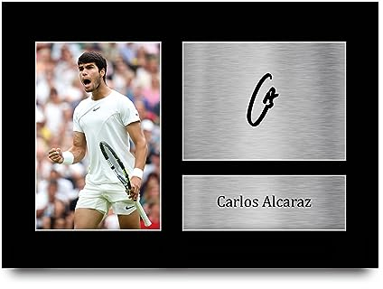 HWC Trading A4 Carlos Alcaraz Geschenke Gedrucktes Signiertes Autogramm Foto für Fans von Tennis Memorabilien - A4