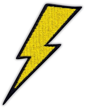 Lightning - Thunder - Iron-on/Heat Seal Backing - Embroidered Patch/Badge/Emblem