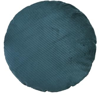 beties HYggelig No.2 Samt Block Cord Bodenkissen-Bezug ca. 80 Ø cm Kissenhülle rund in Raumausstatter Qualität aus deutschem Unternehmen (Nord-blau)