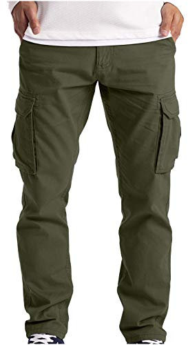 Pantalons de Travail Cargo Homme Grande Taille Pantalon Taille Elastique Décontractée Sarouel Pants Mode Drawstring Long Pantpantalon Jogging Survetement Training Sportswear Randonnée avec Poche