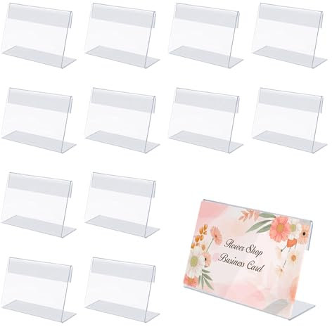 KiKiHong 30 Pcs Porte Étiquettes Prix Transparent,Présentoir Acrylique,Mini Nom Carte Porte Étiquette Convient aux Supermarchés,Magasins,Boulangeries,Bureaux,Forme en L(9*6cm)