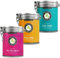 Alveus Premium Tee Set 3x 100g (Dose) - Morning Melody, Smiling Buddha & From Paris with Love – Grüner Tee Lose – Aromatisierte Kräutertee Mischung perfekt für Entspannung & Genuss – ca. 120 Tassen