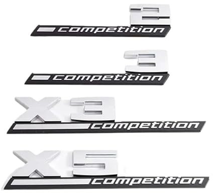 AQXYWQOL 3D ABS COMPETITION Kofferraum-Abzeichen-Emblem Thunder Edition Aufkleber Kompatibel mit M1 M2 M3 M4 M5 M6 M7 M8 X1M X2M X3M X4M X5M X6M X7M X5 Farbe ist konstant, verblasst nicht und beschädi