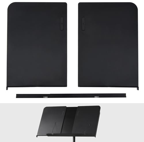 Vekkia Notenständer-Verlängerungen, Panel 21,6 cm × 31,8 cm (2 Stück), passend für Panel-Musikständer mit einer Breite von 51,8 cm oder weniger, max. montierte Breite 64 cm.