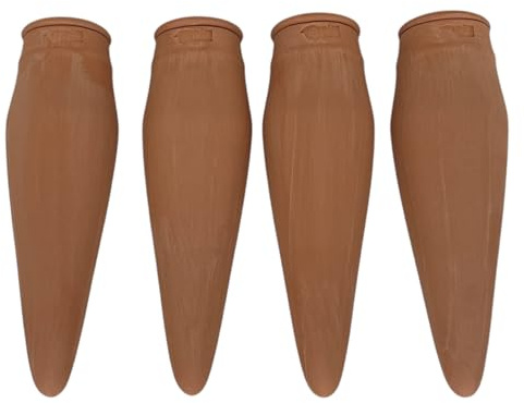CéNi ceramics Lot de 4 Ollas 30cl en Terre Cuite avec couvercles - Oyas x4- Irrigation Naturelle pour Plantes d’Intérieur et d’Extérieur - Solution Durable pour Le Jardinage et l’Économie d’Eau