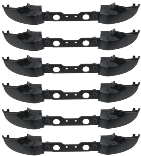 EMSea 6 x Trigger Bumper Button Spielkonsole Controller Tasten Kompatibel mit Xbox One Slim RB LB Schwarz