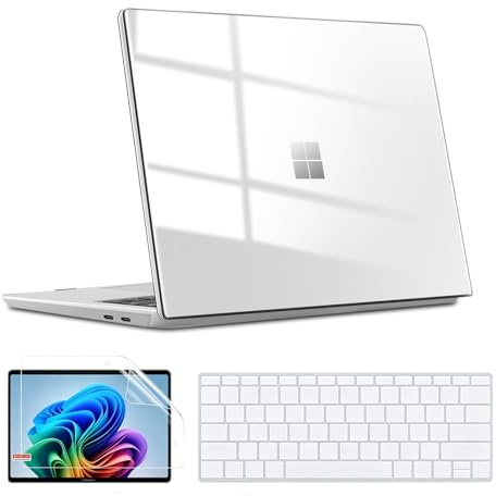 Slim Case for Microsoft Surface Laptop 13 Inch 2025 Release, Crystal Clear | 13 Inch (Model#2095), PC Hard Shell Cover, Shockproof Protective Snap, +Keyboard Cover, +Screen Protector, for Surface Laptop