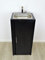 Srm-Design Freistehendes Waschbecken Schwarz, 40 cm x 35 cm x 84 cm, Cottage-Stil, Kunststoff, Gitter-Ablauf, Sofort einsatzbereit, Handwaschbecken Waschstation Camping/ + Küchenrollenhalter