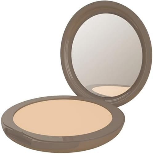 Neve Cosmetics Compact Foundation mit integriertem Spiegel Flat Perfection Glättend, mittlere Deckkraft | Light Warm
