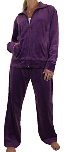 Womens Plus Size Velour 2 Piece Tracksuit Set Loungewear Casual Sportswear | Elastic Waist Bottoms, Ladies Casual Sportswear , Zip Up Sweatshirt, Casual Wear