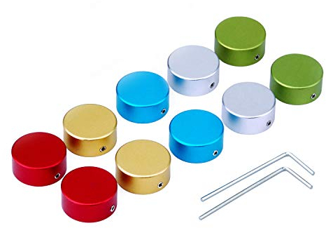 Effektpedal Fußschalter Topper, Barfußknöpfe, Gitarreneffekt, Fußkappe mit 2 Schraubenschlüssel, 10 Stück