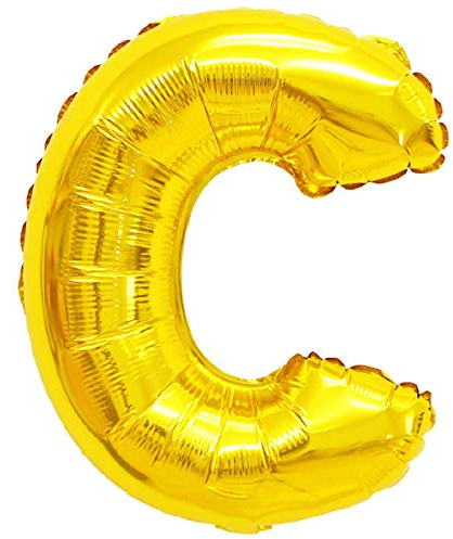 Folien-Ballons Heliumballons Buchstaben & Zahlen & Zeichen - 80CM GROßE Party-Dekoration XL für Geburtsag Hochzeit Feier - C in Gold