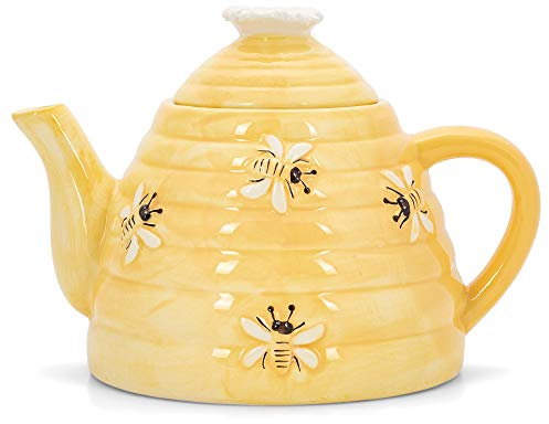 Honeycomb Yellow Beehive 6.5 x 6 Dolomite Decorative Kitchen Counter Tea Pot