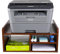 EasyPAG Desktop Wood 2 Tier Printer Stand with Storage Fax Shelf Office Desk Tidy Supplies Organiser A4 Paper Holder,Brown