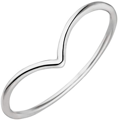 Schmaler Ring aus 585 Gold Weißgold 1,3mm glänzend Fingerring Goldring für Damen, Ringgröße:Innenumfang 58mm ~ Ø18.5mm