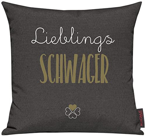 Shirtinstyle Sofakissen Lieblingsmensch Lieblings Schwager, Kissen, Sofa, Deko, Geschenk Familie Liebe, Größe 40 x 40cm, Farbe anthrazit