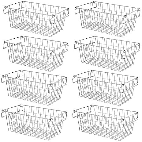 SANNO Gefrierkorb, Drahtkorb, Metallkorb, stapelbare Drahtkörbe, Speisekammer-Aufbewahrungsbehälter für Lebensmittel, Speisekammer, Snacks, Gemüse, Kartoffeln, Zwiebeln, Waschküche, Büro, Bauernhaus,