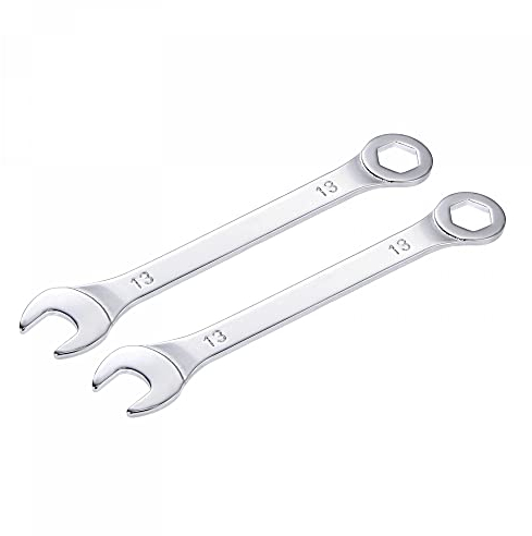 sourcing map 2Stk Dünn Ring Maulschlüssel mit Offset 6-Punkt Ende und Abgewinkelt Offen 13mm