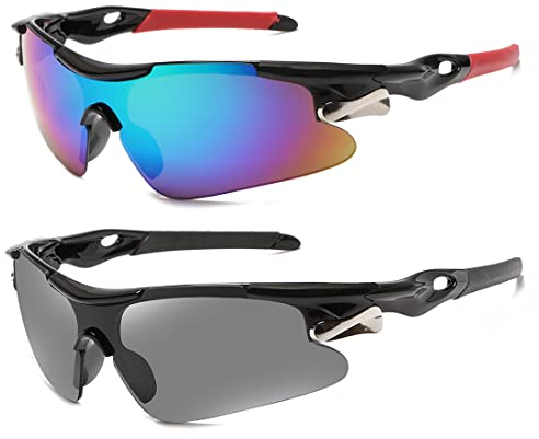 Weinsamkeit Sonnenbrille Herren Polarisierte Sportbrille Radsportbrillen Fahrerbrille Damen, UV 400 Schutz Brille Unisex Modische für Outdoorsports wie Radfahren, Autofahren, Laufen, Angeln (A)