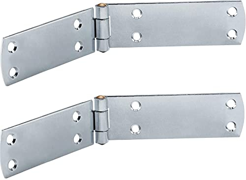 Gedotec französische Kistenbänder schwere Torbänder 2 Stück - Ladenbänder aus Stahl | 300 x 38 mm | Torband blau verzinkt | Scharnier Materialstärke 2,5 mm | Türscharnier Metall zum Schrauben
