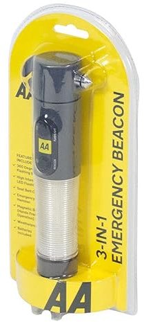 The Urban Company 3 in 1 Emergency Beacon Torch Seat Belt Cutter Glass Hammer Torch Flashlight