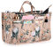 IGNPION Bedruckte Einlage Handtasche Geldbörse Organizer 13 Taschen Erweiterbare Liner Bag Pouch Reißverschluss Taschenorganizer Wickeltasche Einsatz mit Griff (Orange-rosa Blume)