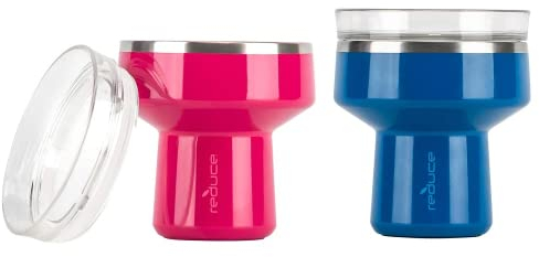 REDUCE 12 once isolato sotto vuoto in acciaio inox Saltini Tumbler, confezione da 2 (Orchid & Surf)