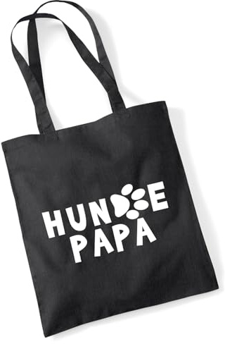 Huuraa Jutebeutel Hundepapa Tapse Geschenk | Baumwollbeutel 10 Liter Stoffbeutel Beutel aus Baumwolle Tasche Geschenkidee Einkaufstasche Langen Henkel