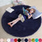 Amdrebio Dunkelmarineblauer Flauschiger Kreisteppich für Schlafzimmer, Kinderzimmer und Jugendzimmer - Zotteliger Runder Teppich