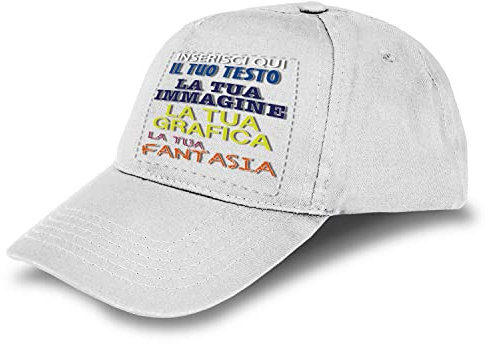 Cappello personalizzato - stampa il tuo cappello personalizzabile - 100% cotone - taglia unica - uomodonna - ideale per feste, regalo, scuola, gite e uso quotidiano.