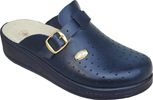 Sanital Light - 1372 Mule pour Famme en Cuir pour la Maison avec Une première Anatomique et Anti-Shock en Cuir - 100% Fait en Italie
