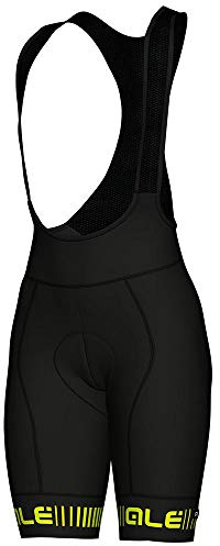 Alé Cycling Women's PR.R Strada Bib Shorts, Black/Fluo Yellow, XS