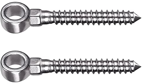 Insaga Tor Scharnier M12, 2er Schwerlast Bauernhof Torscharnier Schraube Auge Aufhänger, 304 Edelstahl Metall Torangel Hardware für Holzzaun/Garten Tor/Feld Tor/Einfahrt mit 16mm Loch, 11cm