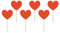 Cake Topper Herz 11cm 6er Set Tortendeko Kuchendeko Torten Kuchen Cupcake Muffin Valentinstag rot