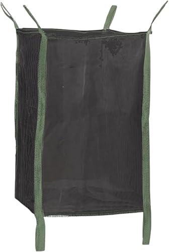 Netzsack Holz 100x100x160cm - 1 Stück | Big Bag perfekt für Holz, Laub, Grünschnitt, Gartenabfälle - Luftdurchlässig und atmungsaktiv - Woodbag - Schüttgutbehälter - Ideal für Kaminholz