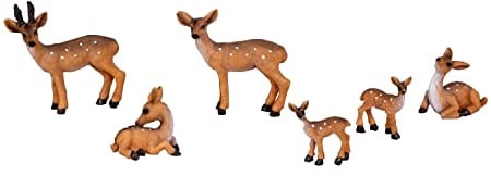 Geschenkestadl 6 Stück REH Figuren Rehfamilie Rehkitz Dekofiguren
