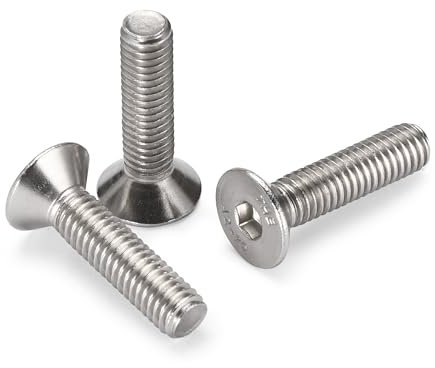 Bolt Dropper Senkkopfschrauben M6 -Set A2-70 Edelstahl - Edelstahlausführung - Gewinde M6 x 25 mm Länge - Ideal für Holzbearbeitung, Bau und Maschinen - 50 Stück