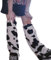 Frotox Frauen Winter Plüsch Beinlinge Kuh Leopard Print Fuß Abdeckung Socken, Große Version der Kuhstruktur, Length 35cm