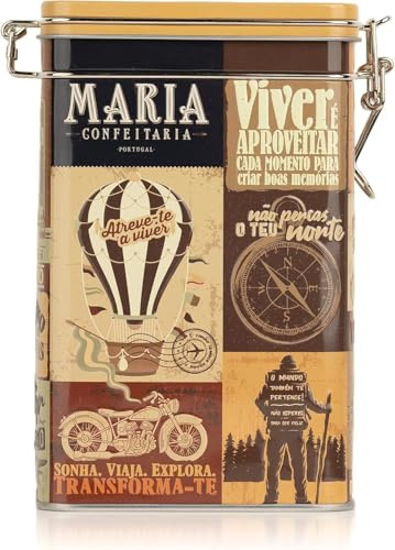 Maria Confeitaria - Lata de Viaje Gourmet con Galletas de Cacao - Sin Gluten - Delicia Artesanal de Portugal - 300g