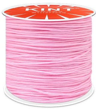 Cordon en nylon 0,8 mm - Cordon de perles en nylon - Pour bracelets tressés, fabrication de bijoux, artisanat, colliers, macramé, emballage cadeau - Rose foncé