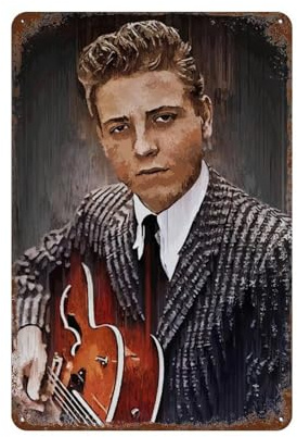 YXWOYNHY Metall-Blechplatte, Sänger Eddie Cochran, Poster, Wanddekoration, Kunst, Metallblechposter, moderne Heimdekoration, Kunst, Metallposter, Hausbar, Laden, Dekorationen, Vintage-Schild,