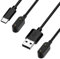 Ermorgen 1 m cavo USB-A + 1 m cavo USB C compatibile con Samsung Galaxy Fit 3/HW Watch Fit 3/Fit 2/Fit/Fit Mini/Fit New/HW Band 9/8/7/6/6 Pro/Honor Band 9/7/6/6 Cavo - Nero