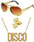 NebulaGlam 80er Jahre Brille Disco Kette Gold Zubehör Set mit Kette, Dollarzeichen-Ring, Retro-Rap-Star Sonnenbrille, 70er 80er 90er Jahre Disco Outfit Karneval Mottoparty Accessoires